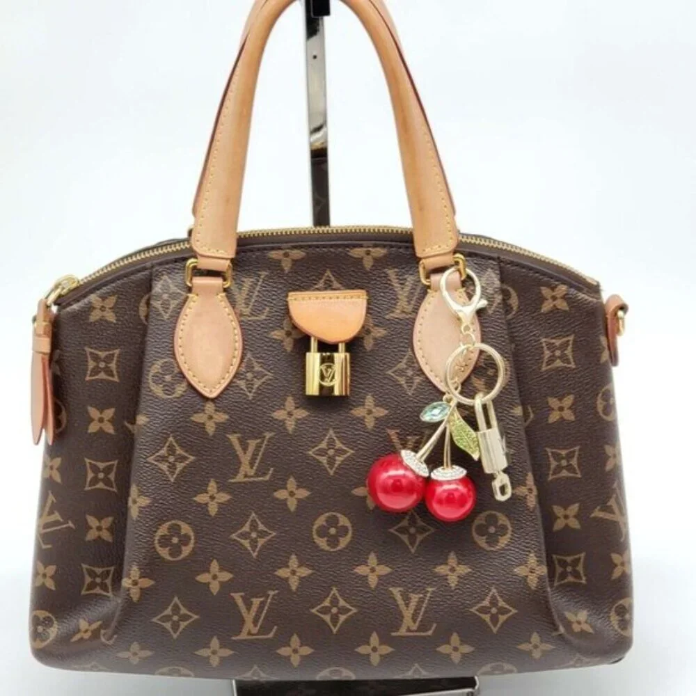 LV Authentic Gold Padlock 🔒 Key Set w/ Unbranded Keychain Cherry Charm